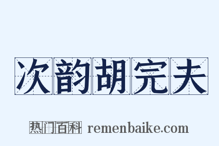 次韵胡完夫是什么意思的图片